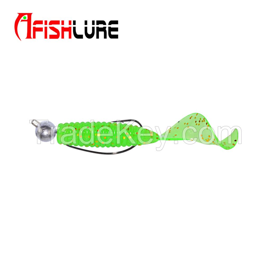 Luminous Curly Tail Soft Worm Bait