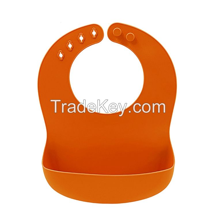 Silicone Baby Bib, BPA Free Waterproof Bibs, Adjustable