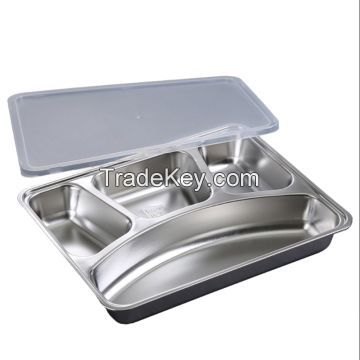 100% Stainless Steel 3 In 1 Three Compartment Divided Dinner Plate