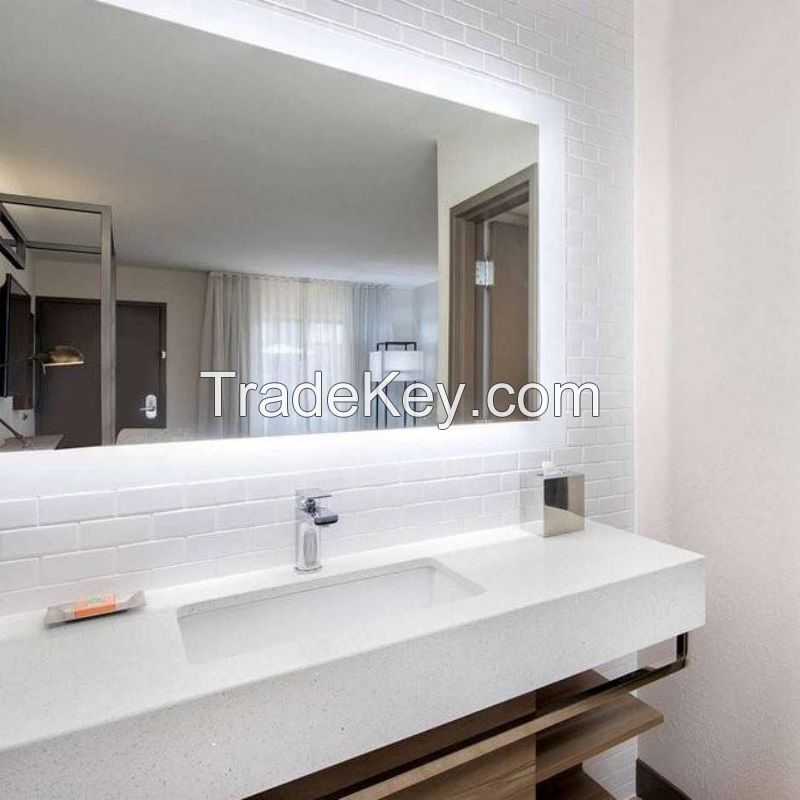 Chinese polished sparkle crystal white quartz slab stone kitchen countertops wholesale