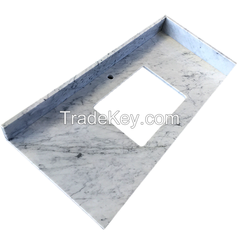 Carrara White Marble Natural Stone Vanity Countertop Table Top Bathroom Countertop Marble vanity top