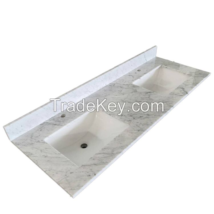 Carrara White Marble Natural Stone Vanity Countertop Table Top Bathroom Countertop Marble vanity top