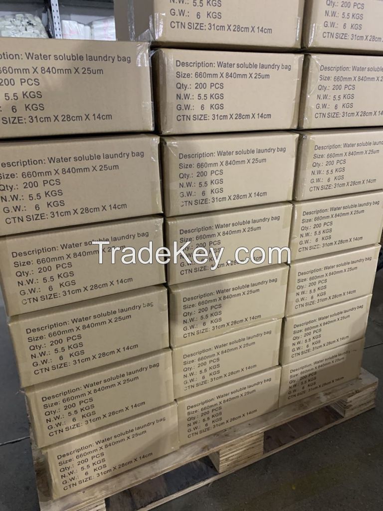 Hot water soluble laundry bags