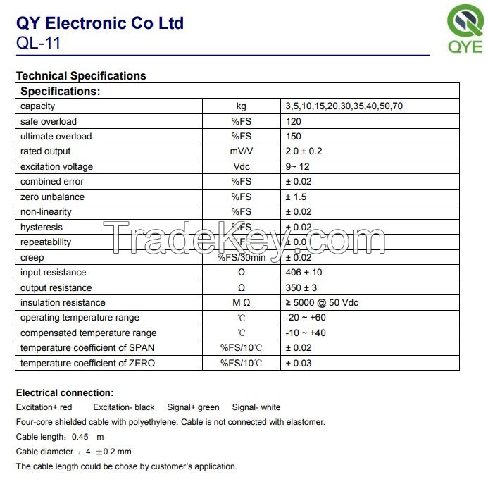 3kg to70kg single point load cell for electric platform scale