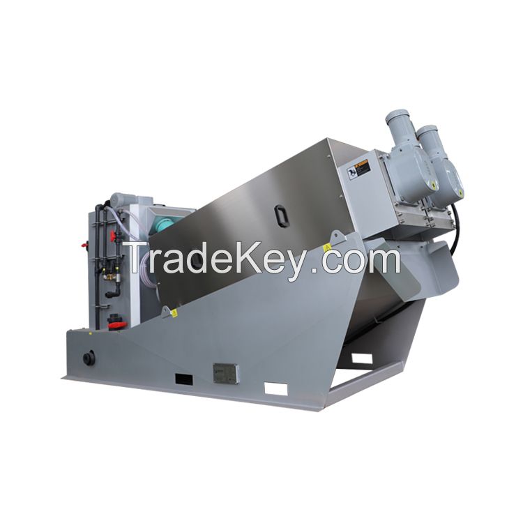 Sanshine HDL-302 model stainless steel screw press dewatering sludge machine screw press filter solid liquid separator