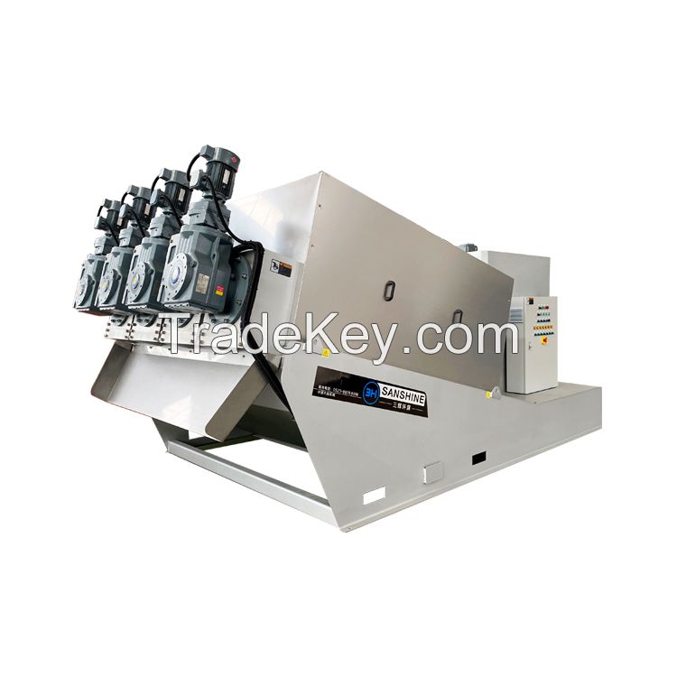 solid liquid separator machine for sludge treatment plant called sludge dewatering machine screw press sludge dehydrator