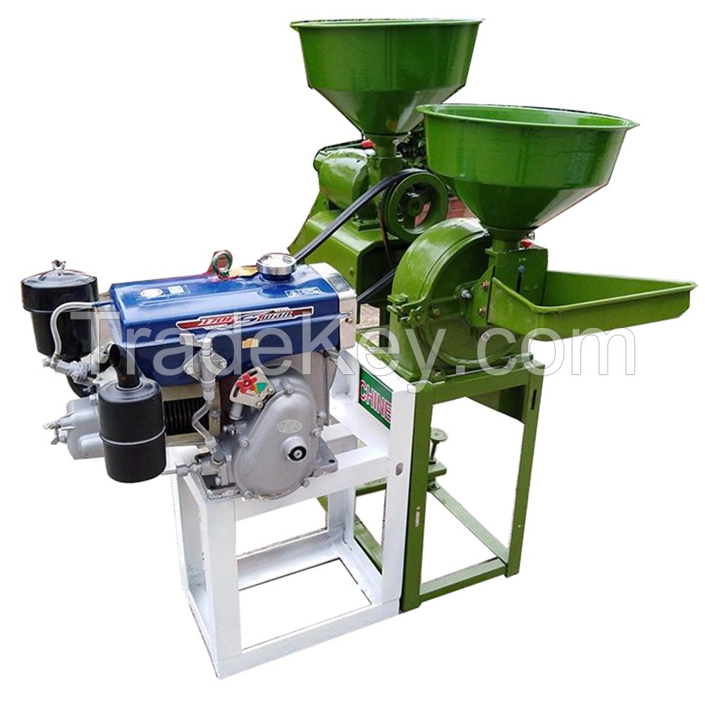 Home use mini combine single phase electric/5hp diesel flour mill rice mill grinding equipment turmeric powder grinder