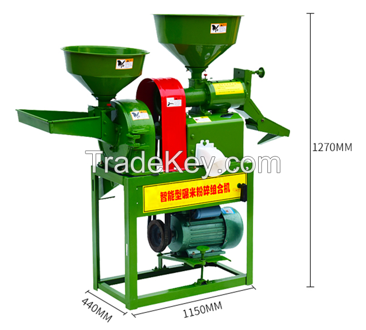 Home use mini combine single phase electric/5hp diesel flour mill rice mill grinding equipment turmeric powder grinder