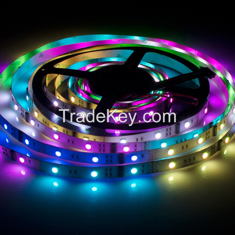 Wholesale Smart Cheap Flex 5V Outdoor Flexible LC8812 5050 SMD RGB Waterproof Led Strip Lights