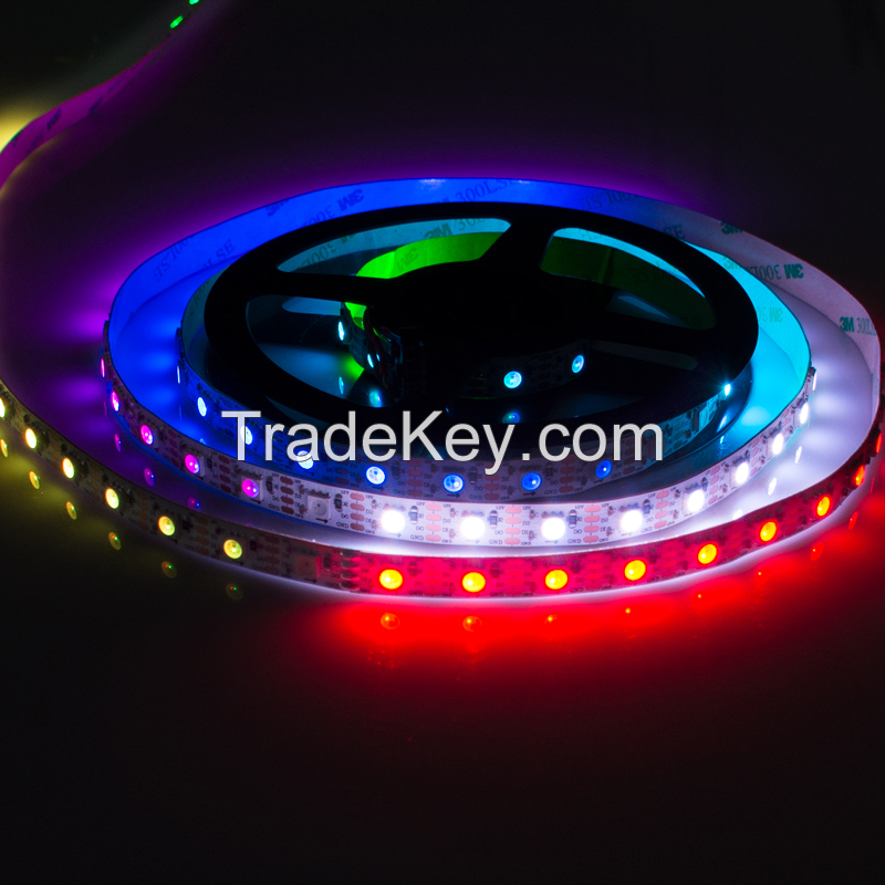 Factory addressable colorful RGB led light IC built in SMD5050 digital led strip LC8808 60led 60pixels led strip