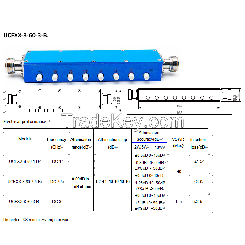 N type 0~60dB Adjustable attenuator