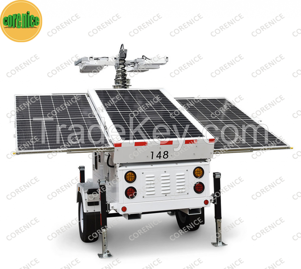 Zero emission Mobile solar lighting monitoring tower