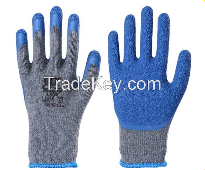 Latex coated safety gloves for construction industry