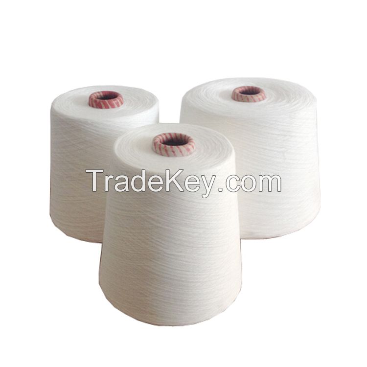 high tenacity raw white 100% spun polyester yarn on paper cone with various counts