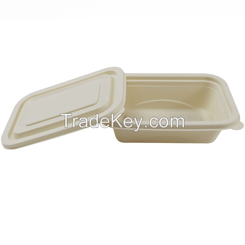 Disposable Food Containers Fast Meal Tray Biodegradable Lunch Box For Take away Corn Starch Container