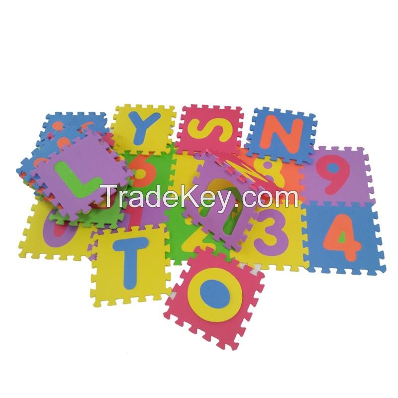 36pcs alphabet and number kid play mat EVA interlocking foam jigsaw puzzele mat