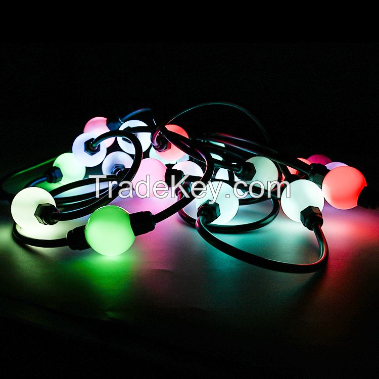 3D Waterproof 50mm 360degree dmx rgb pixel led Christmas light string