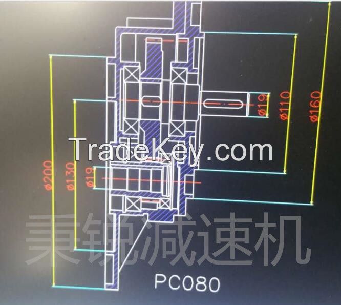 PC series PC080 planetary gear bevel gear box reducer