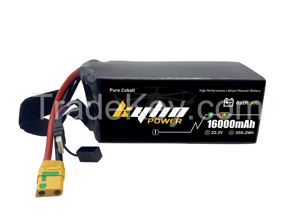 Kylinpower Big Capacity 16000mAh 22.2V 30C 6S Lipo Battery For Agriculture Drones 10L