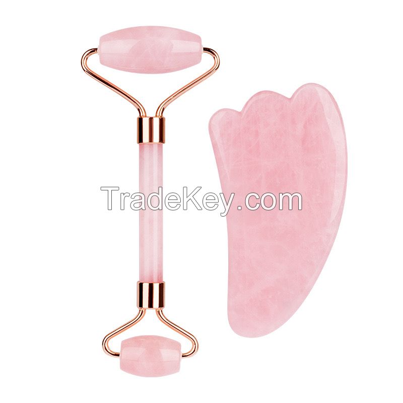 Rose Quartz Jade Roller set