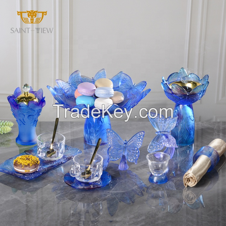 SAINT-VIEW Crystal Vase Manufactures Ramadan Mubkhar Backoor Gift Set Coffee Tray Gift Souvenir Shop Wholesale