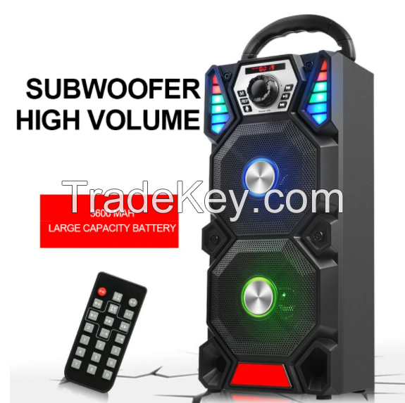 Portable wireless Bluetooth speaker waterproof outdoor party high power dynamic music subwoofer stereo dual audio computer speaker