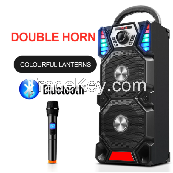 Portable wireless Bluetooth speaker waterproof outdoor party high power dynamic music subwoofer stereo dual audio computer speaker
