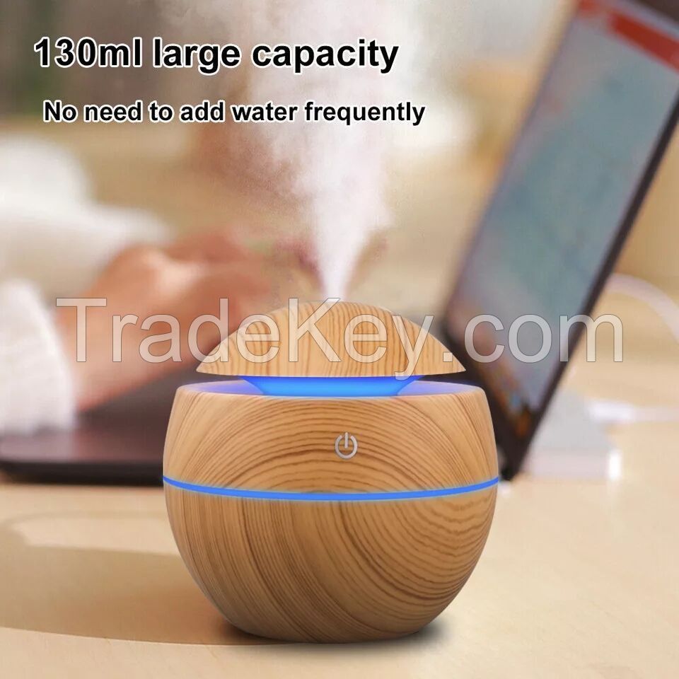 Humidifier Electric Air Aroma machine Wood Ultrasonic 130ML Air Humid