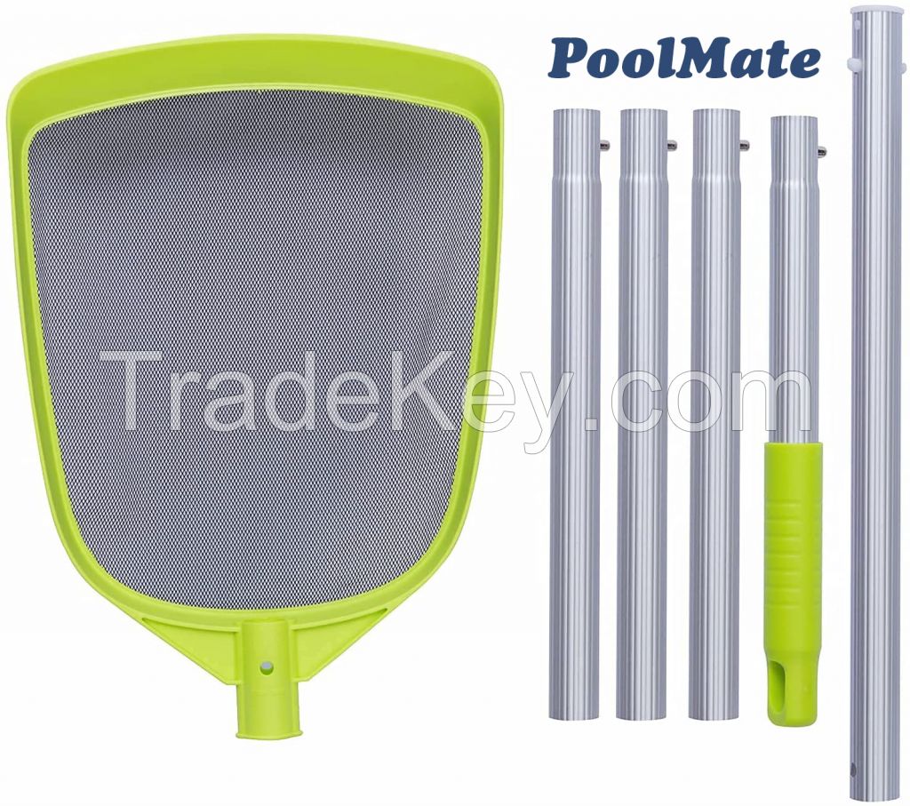 PoolMate Leaf Skimmer Rake with 56'' Aluminum Pole