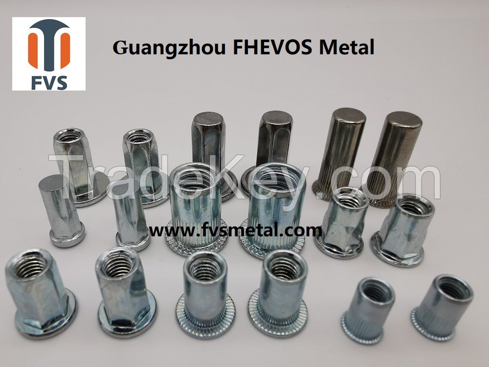 Flat Head Full Hex Body Rivet Nut-Steel