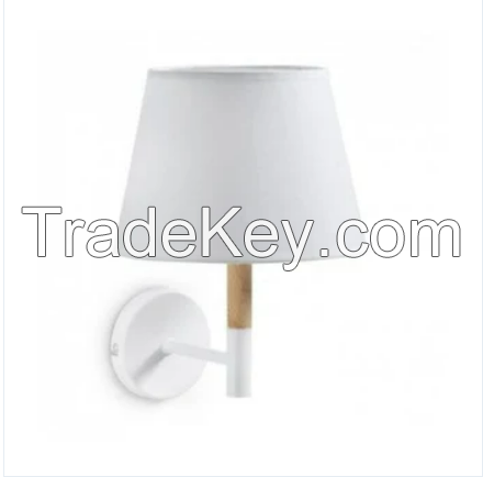 Single Light White Fabric Shade Hotel Room Wall Lamps Corridor Lights