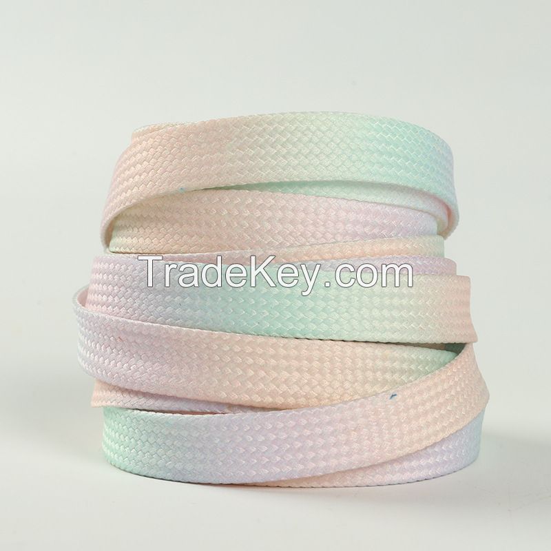 Flat Shoelaces Shoestring Made of Polyester, Colored by Thermal Transfer Good Wear-resistant