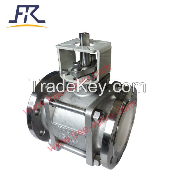 ZrO2 ball Al2O3 seat Complex Ceramic Lined Chemical Resistant Ball Valve