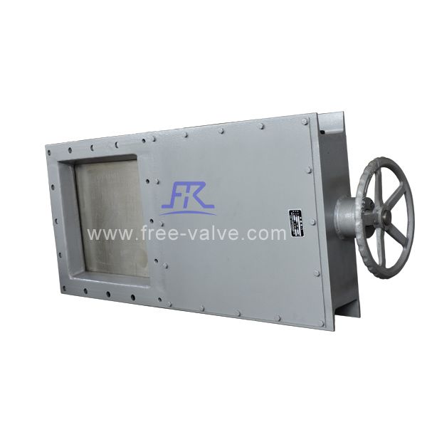 DN400x400 Manual Square slide gate valve for power plant fly ash