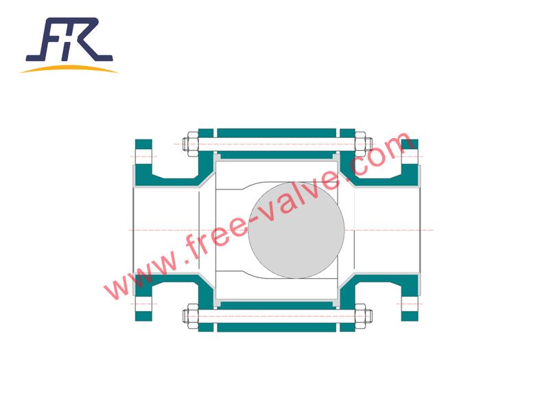 PFA lined floating ball lift type check valve for corrosive medium