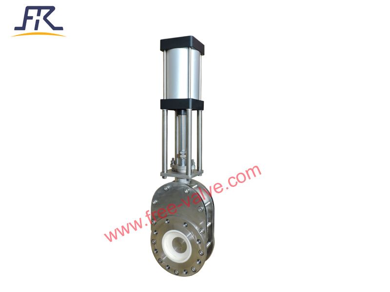 Z644TC Pneumatic Ceramic Sealing Double Disc Gate Valve for power plant ash system