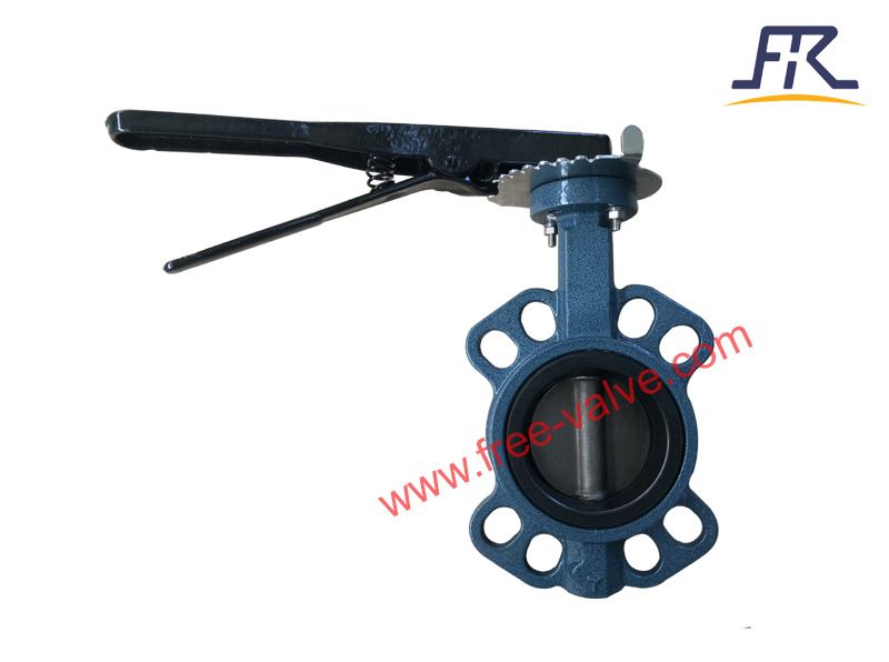  Lug wafer type rubber lined butterfly valve with lever