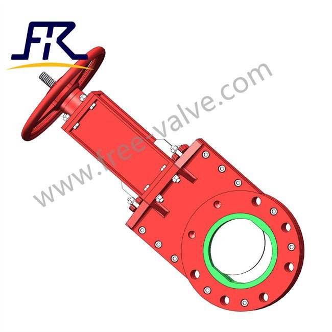 FRZ73PU manual  pneumatic Polyurethane PU seat Slurry Knife Gate Valves short body