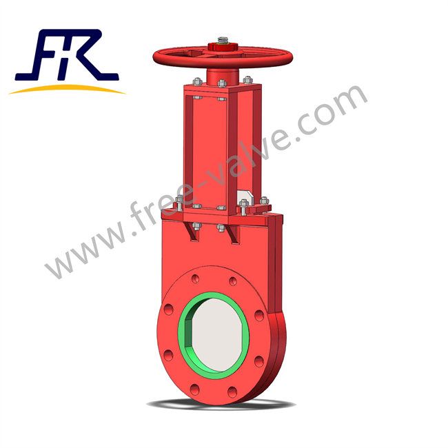 resilient sealing  Bi-directional seal PU polyurethane lined wafer slide knife gate valve