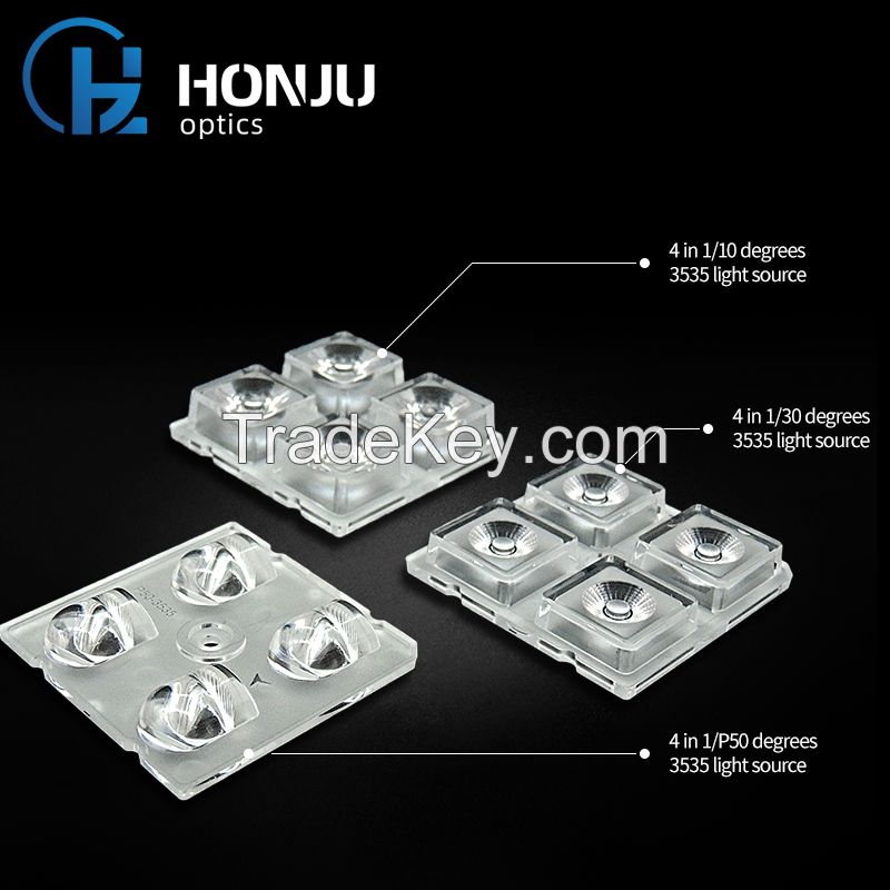 50x50mm 4 In 1 Led 10 Degree XPE/XPG Stadium Lighting Lens Led Optics In China