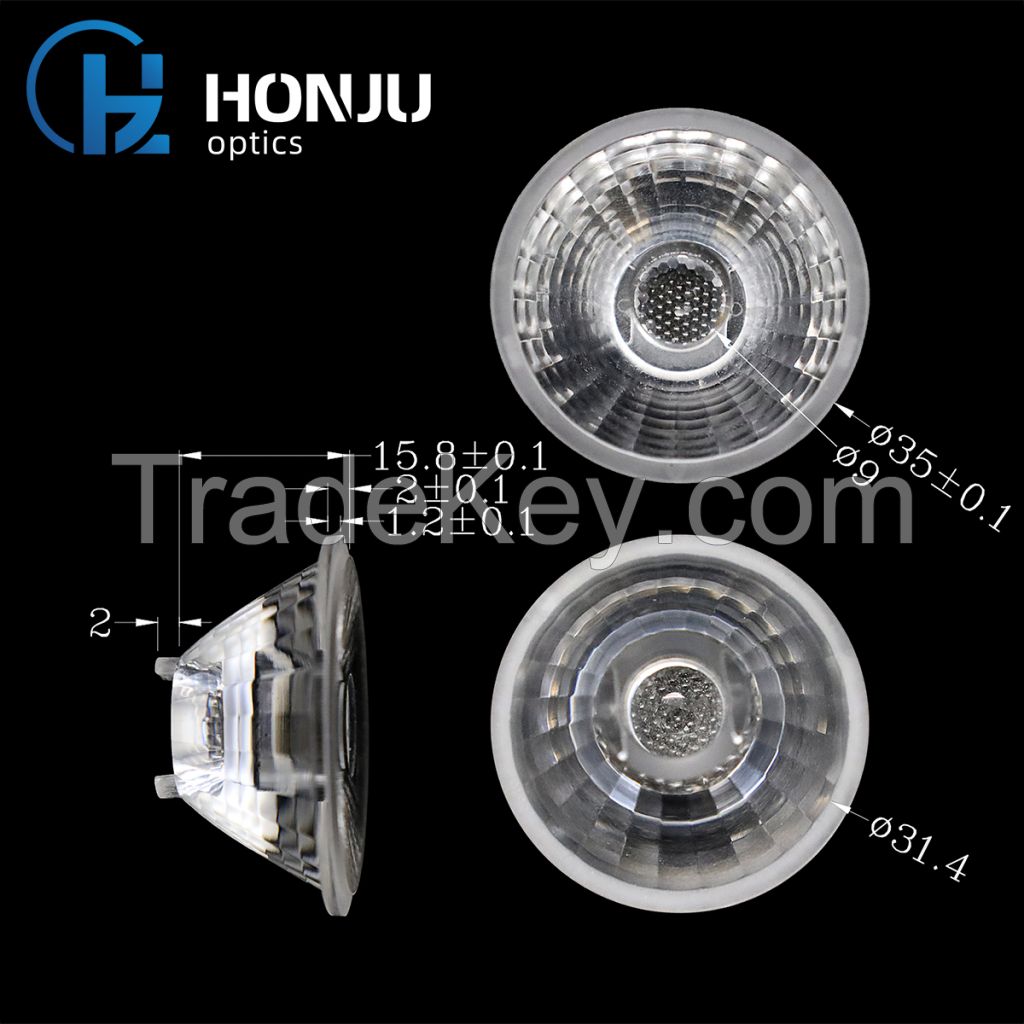 Spotlight Light Optics Lens 35 mm 24 Degree COB Optical Injection Mold Beleuchtungslinse Stage Light Lens