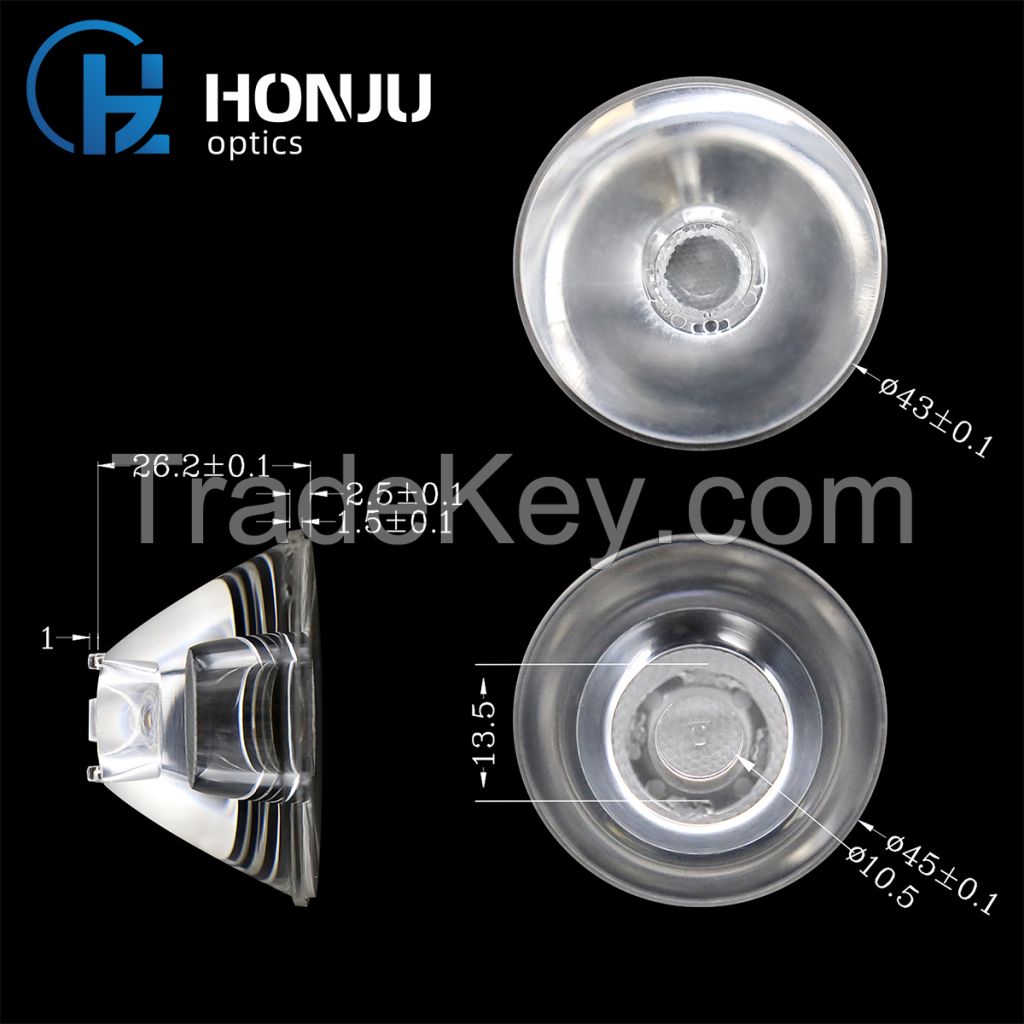 Spotlight Light Optics Lens 45 mm 7 Degree COB Optical Injection Mold Beleuchtungslinse Stage Light Lens