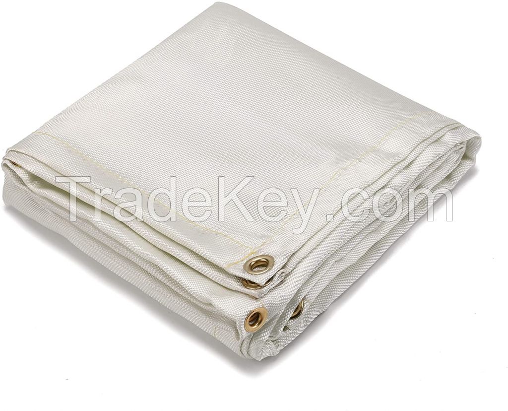 Silicone PU Acrylic Vermiculite Coated Fiberglass Silica Welding Fire Blanket and Roll Heat Treated Heat Cleaned Glass Fiber Welding Blanket