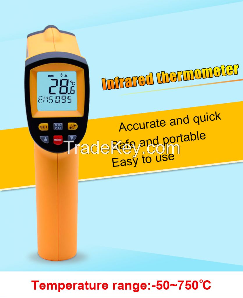 Digital Infrared Thermometer Non-Contact LCD Industrial Laser Thermometer Gun