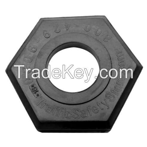 hexagon rubber channelizer cone barrier  base