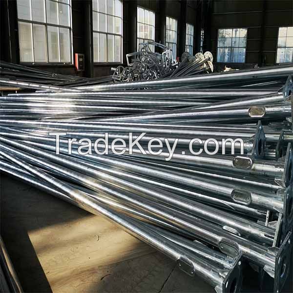 Cutomized outdoor 4m 5m 6m 7m 8m 9m 10m 12m double single arm galvanized steel street light pole