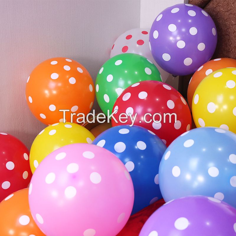 polka dots printed birthday balloons 12&quot;