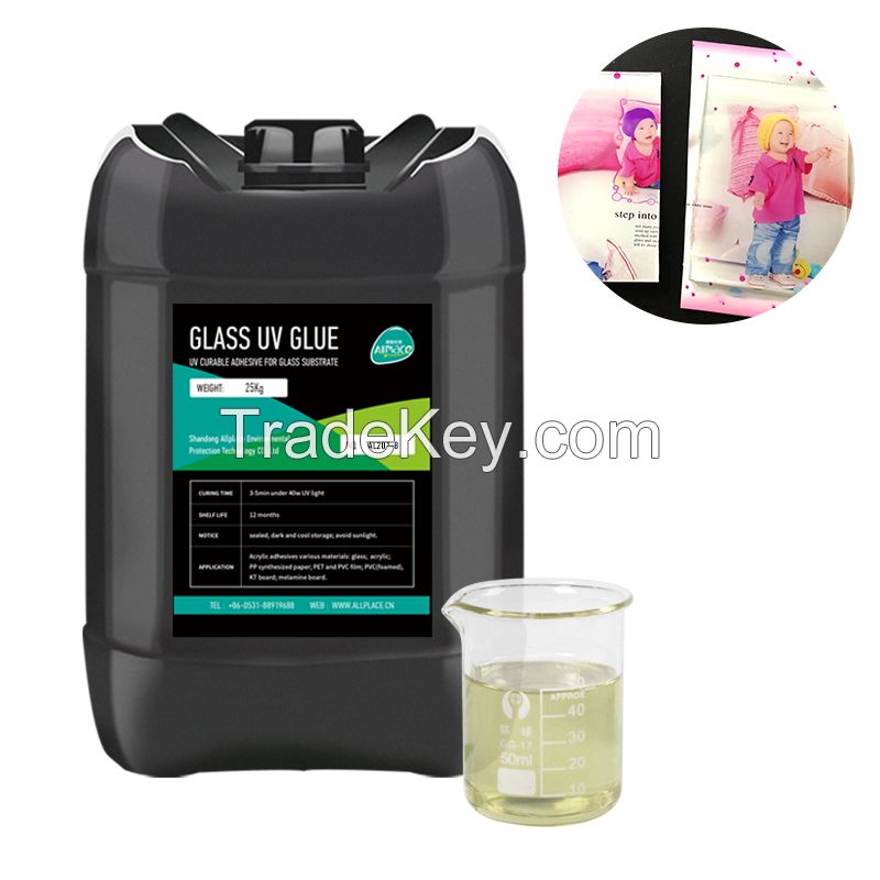 Allplace UV Glass Adhesive Glue for Bonding Glass to Glass photo paper PP Paper PVC Paper Fast Curing Strong Adhesion