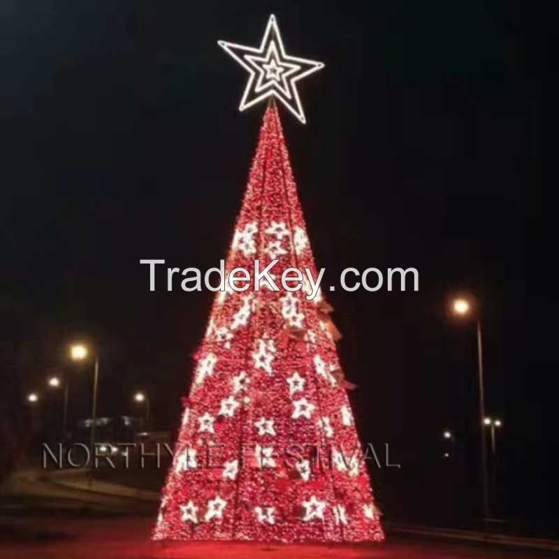 12ft height Outdoor xmas cone tree lighting decoration christmas day celebration waterproof IP68 shopping mall decoration