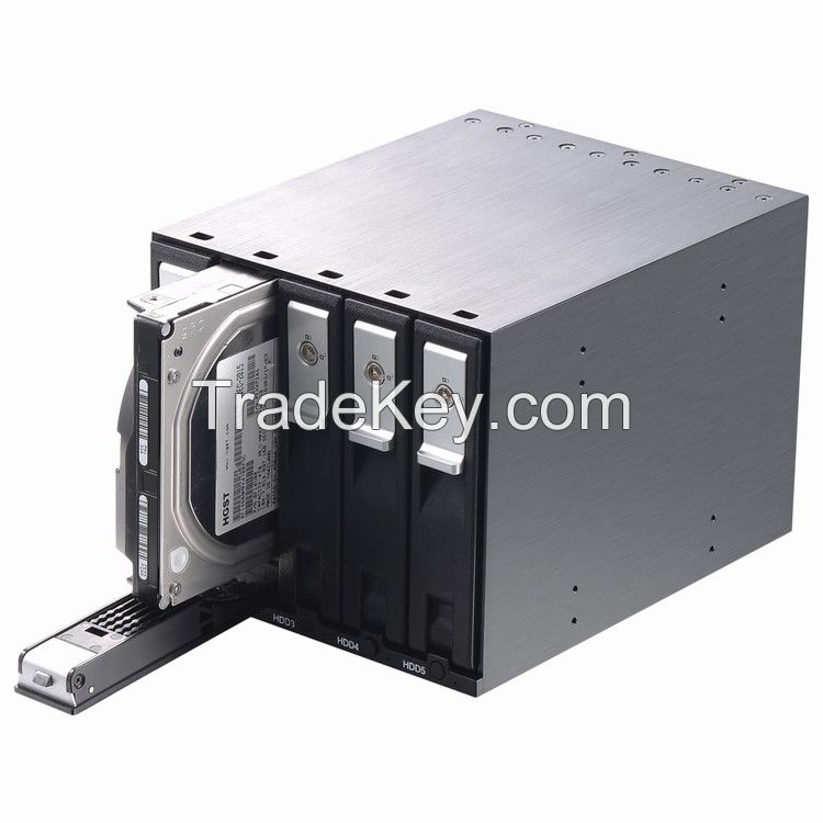 5x3.5in SATA SAS Tray-less Hdd Enclosure for 3x5.25in Optibay